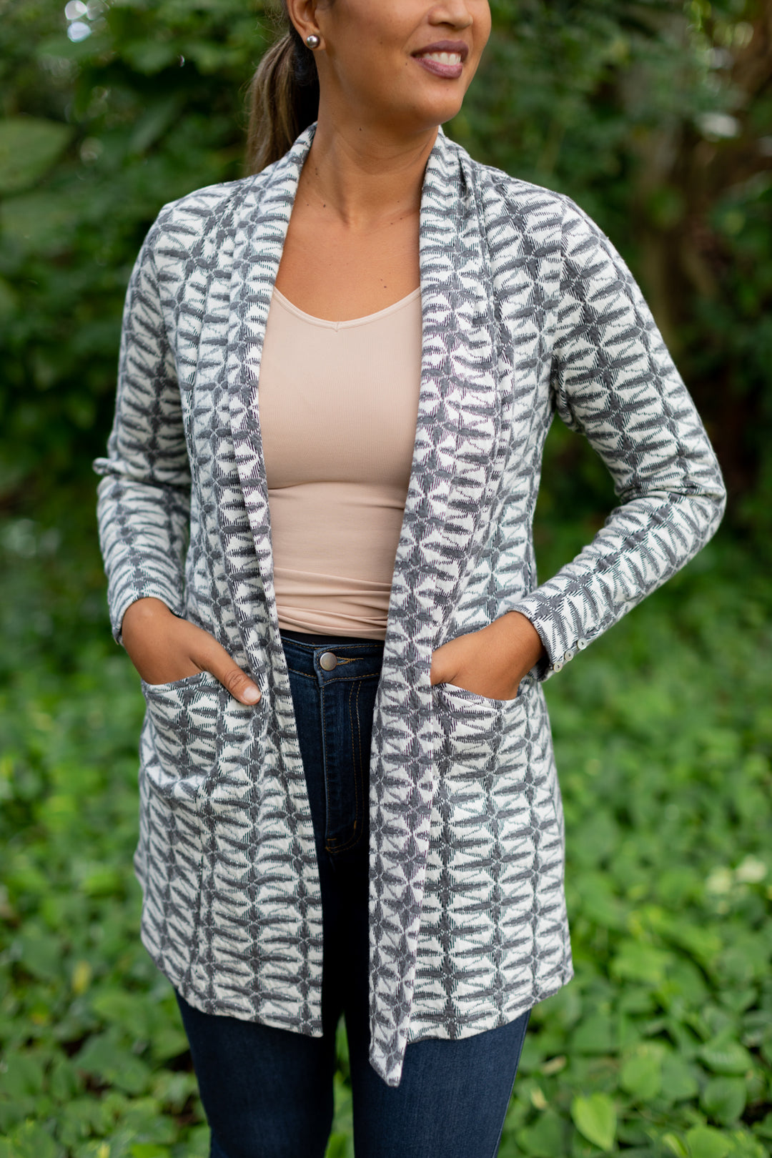 Pebble Weave Long Jacket