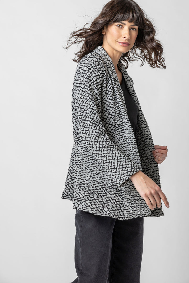 Ashton Jacquard Open Cardigan
