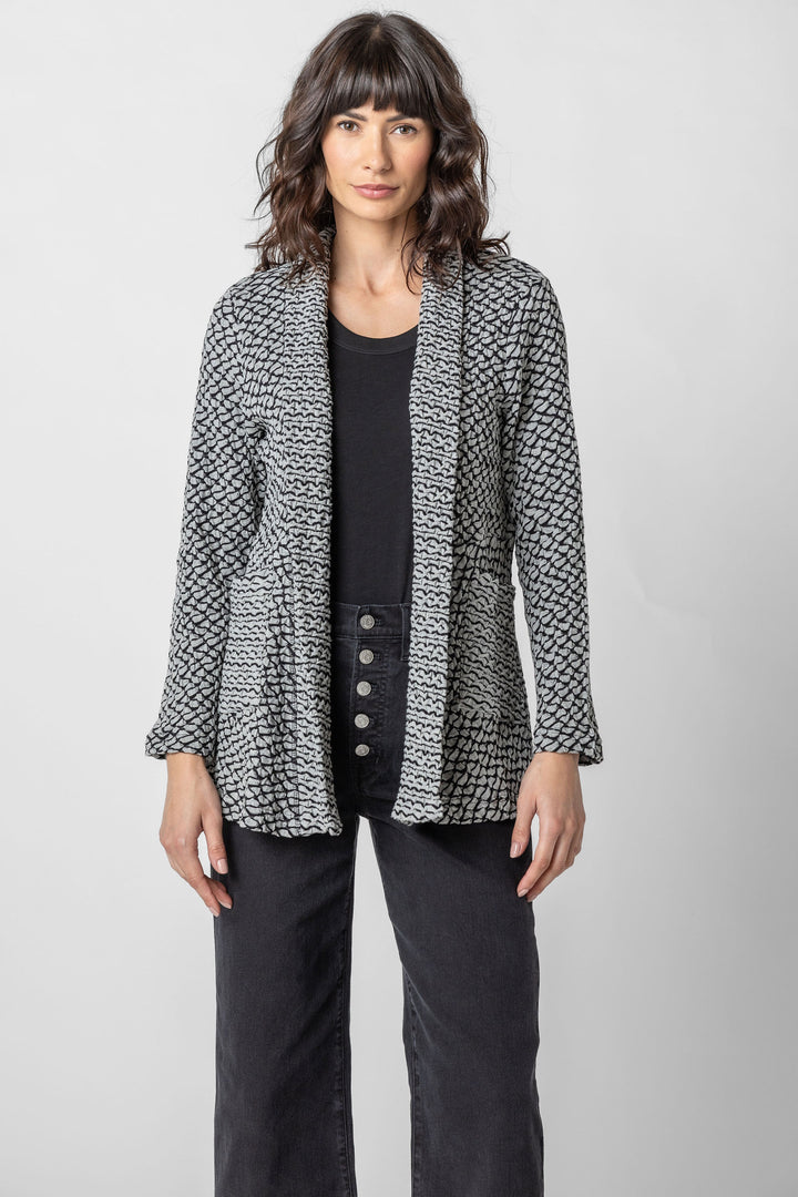 Ashton Jacquard Open Cardigan