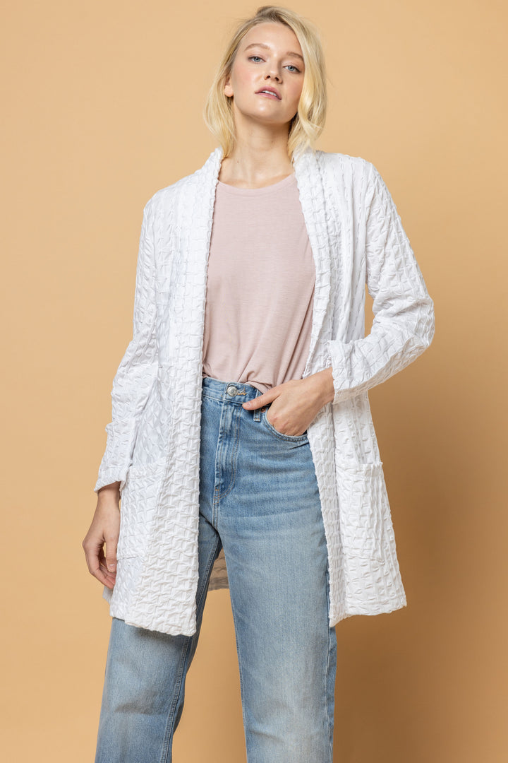 Waffle Weave Long Jacket