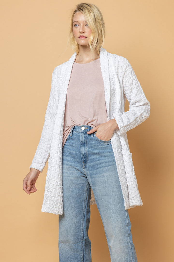 Waffle Weave Long Jacket