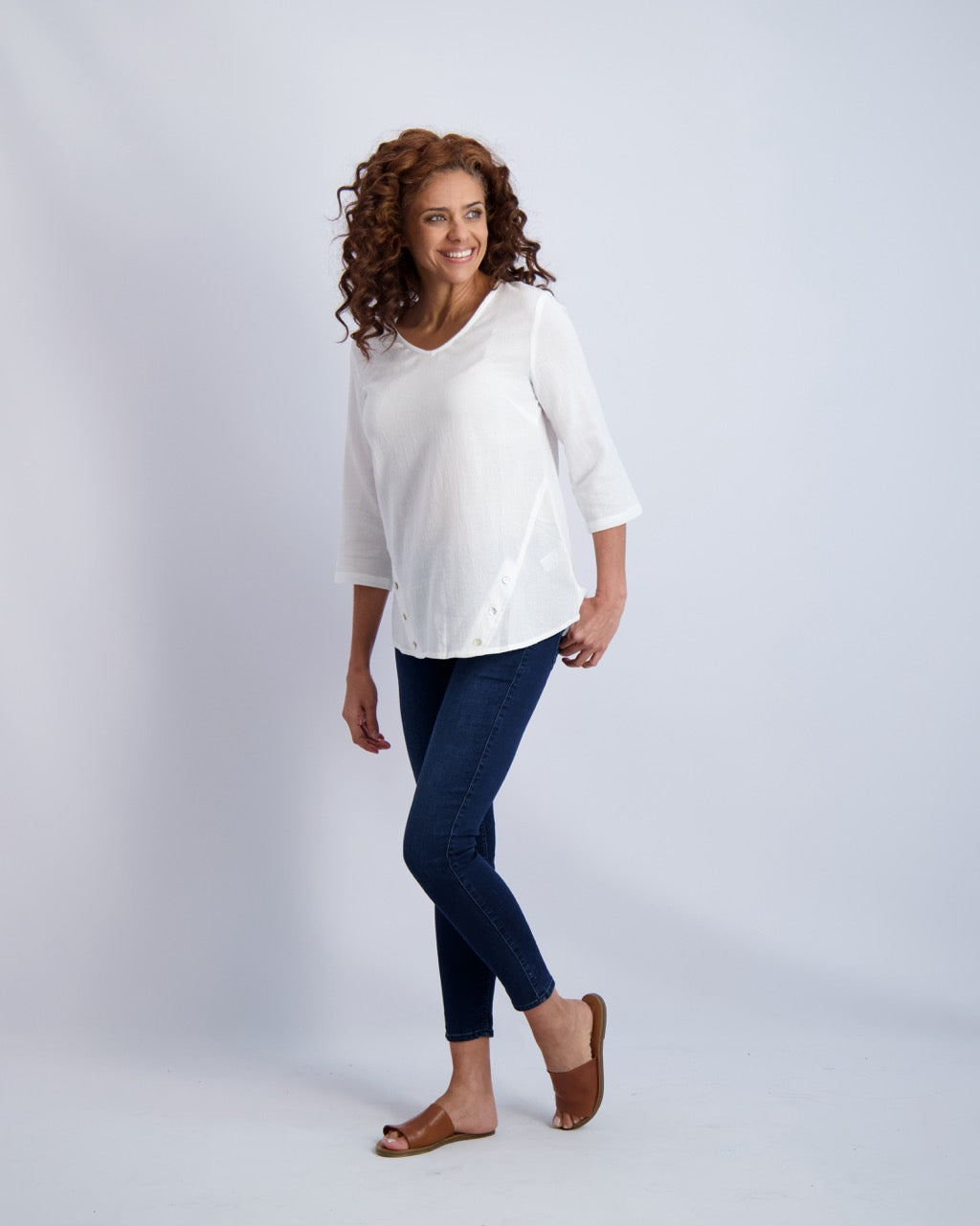 Brighton Gauze V Neck Top