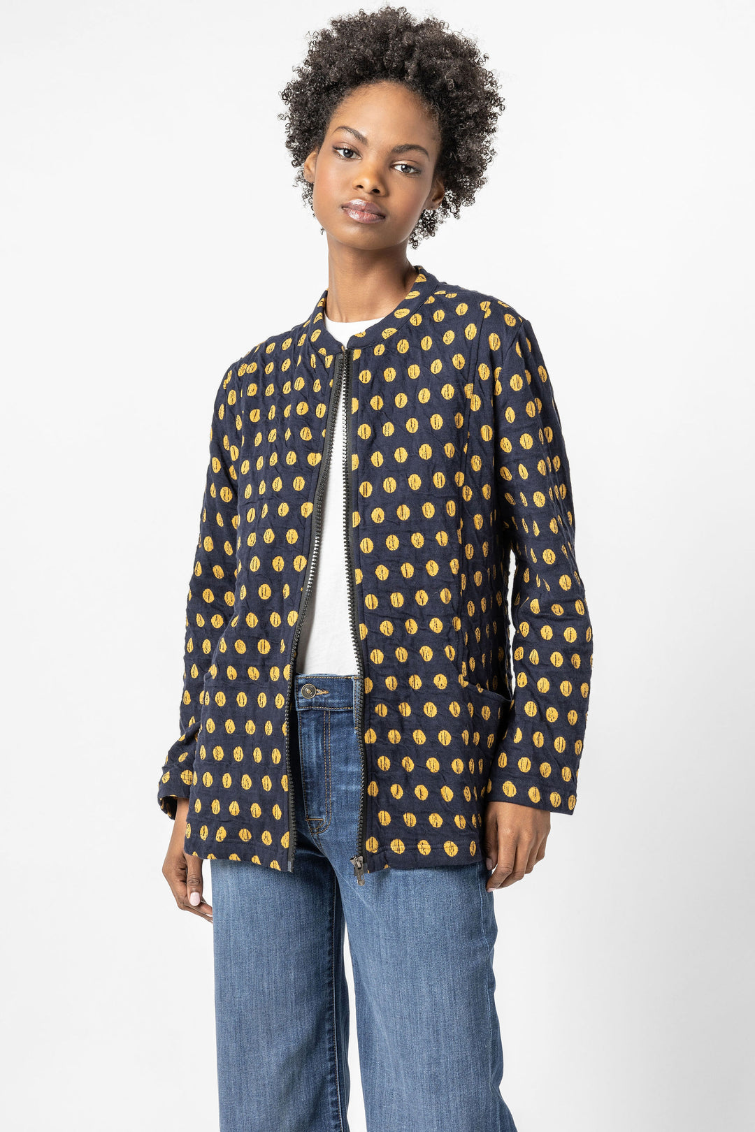 Como Spot Weave Zippered Jacket