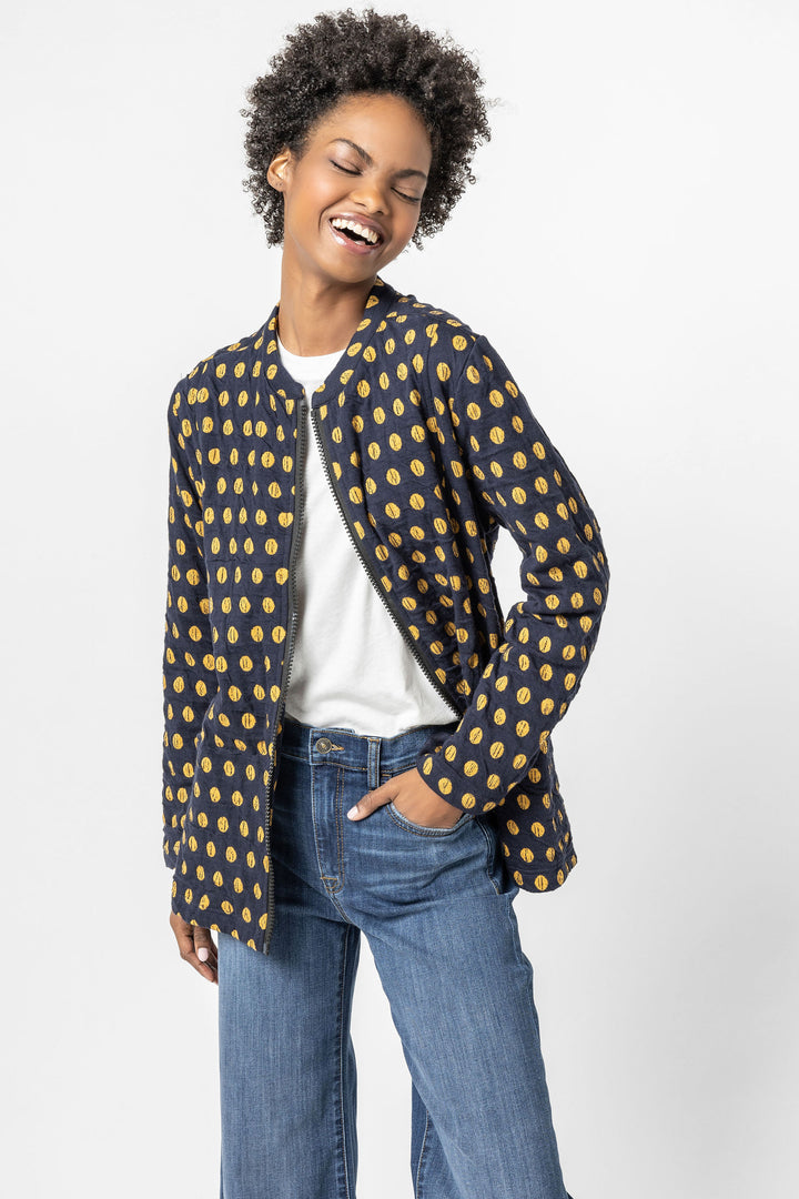 Como Spot Weave Zippered Jacket