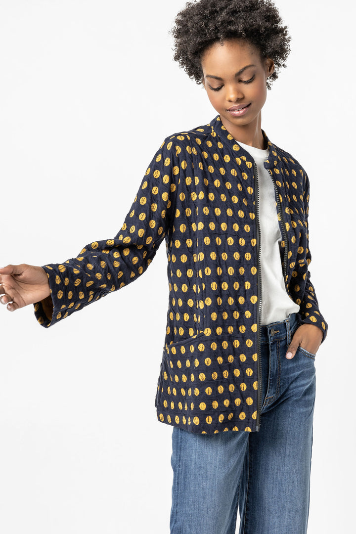 Como Spot Weave Zippered Jacket