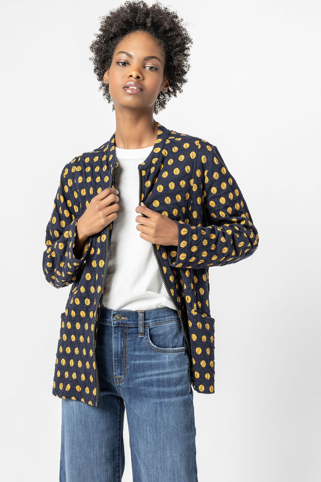 Como Spot Weave Zippered Jacket