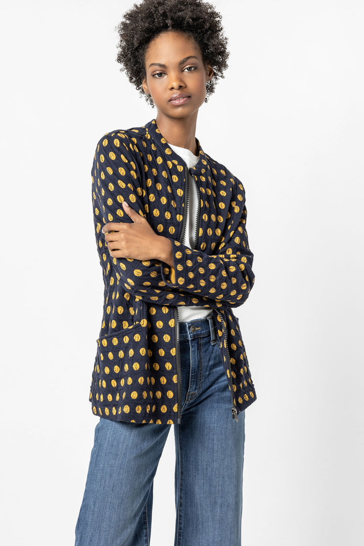 Como Spot Weave Zippered Jacket