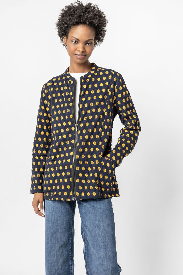 Como Spot Weave Zippered Jacket