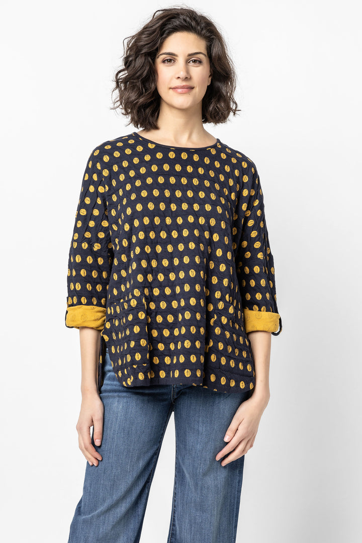 Como Spot Weave Dolman Top