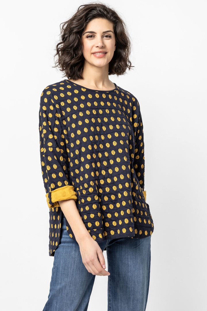 Como Spot Weave Dolman Top