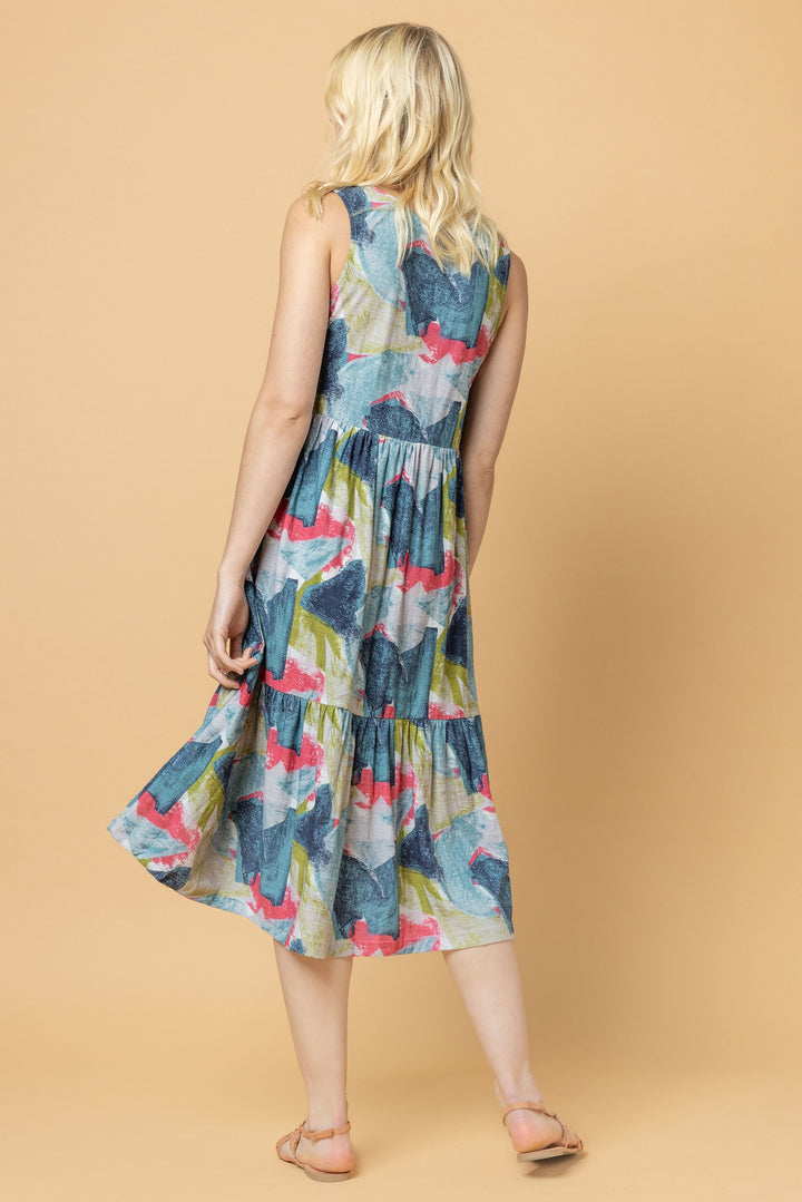 Color Patches Sleeveless Dress