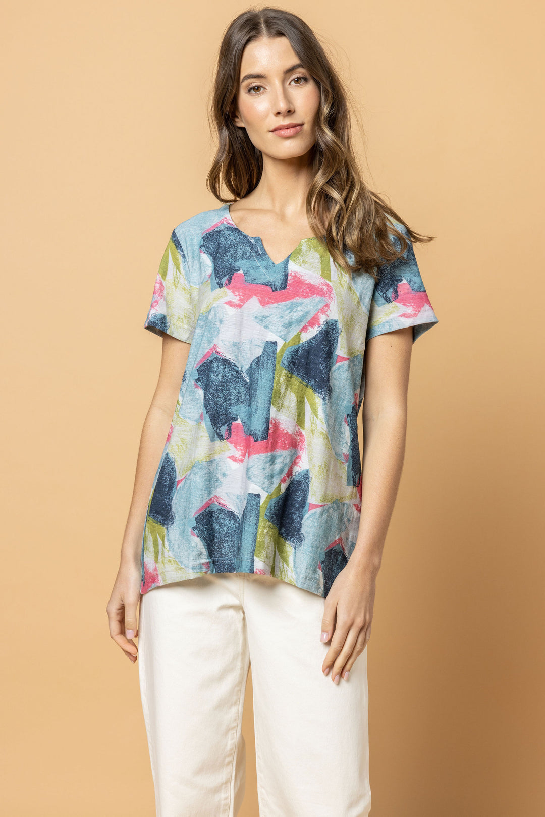 Color Patches Short Sleeve Top