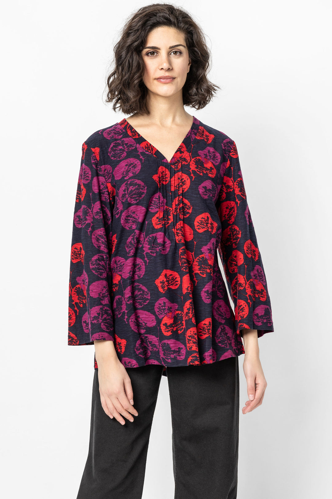 Dorset Print V Neck Top