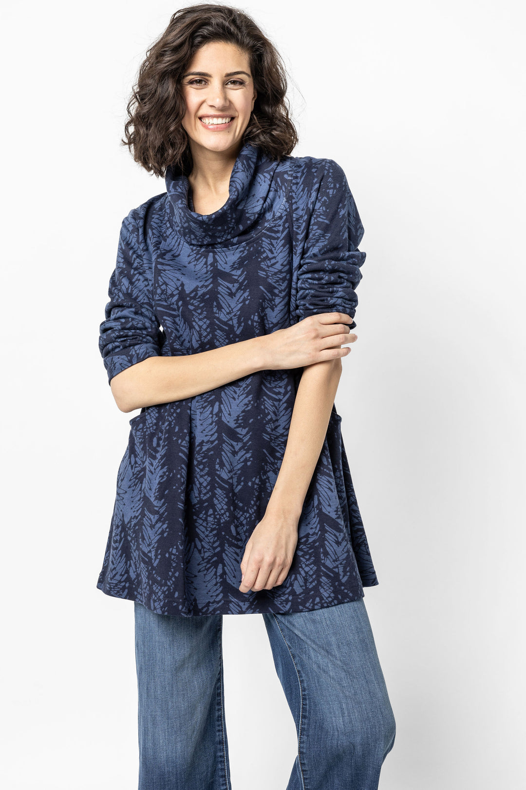 Fern Print Cowl Tunic