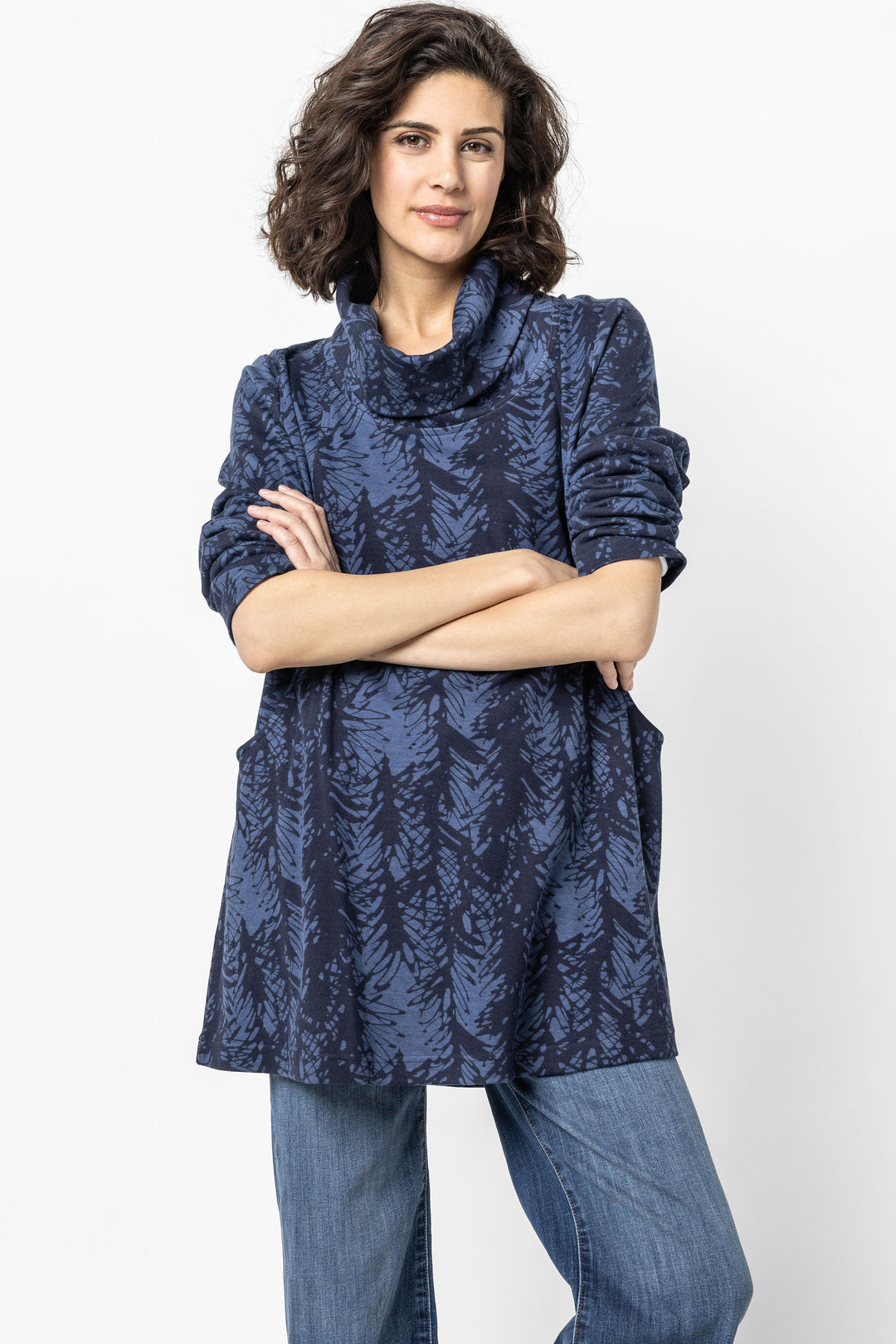 Fern Print Cowl Tunic