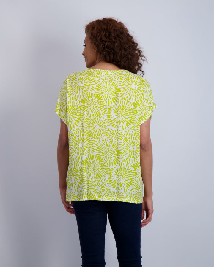 Flower Burst Button Sleeve Top