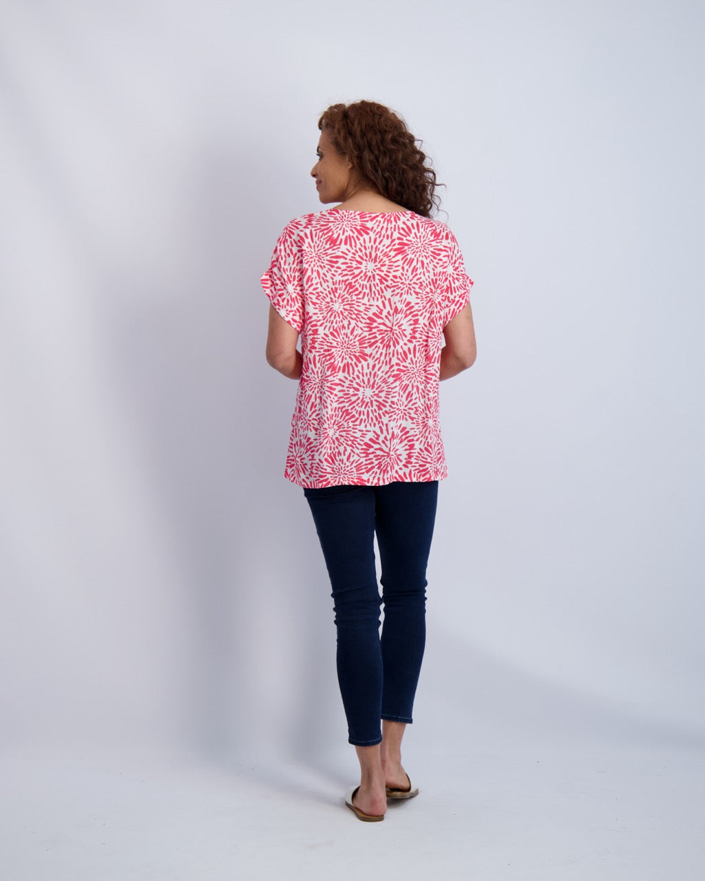 Flower Burst Button Sleeve Top