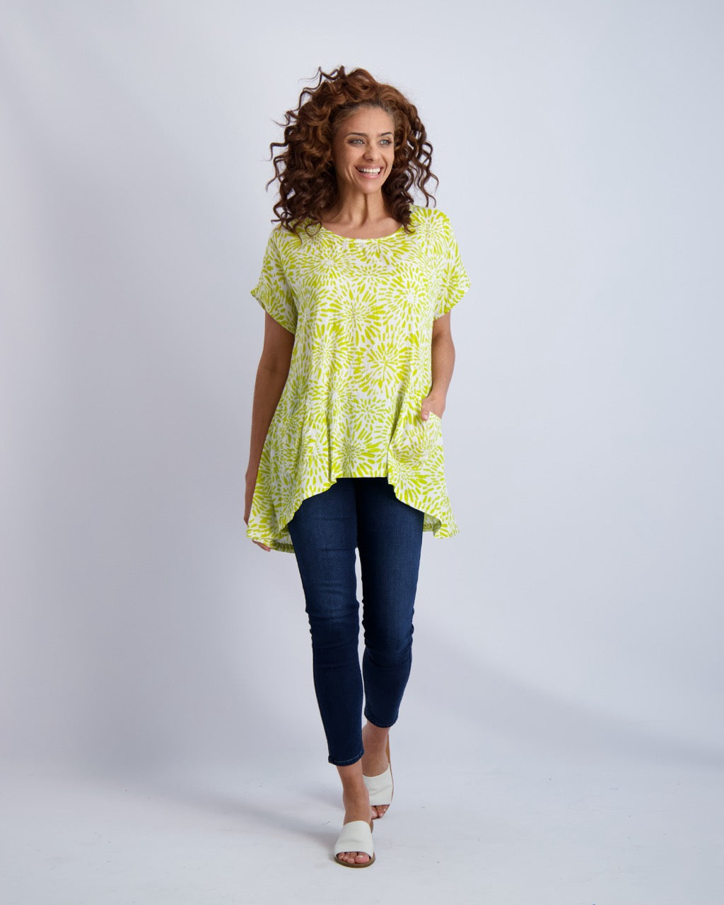 Flower Burst Button Back Tunic