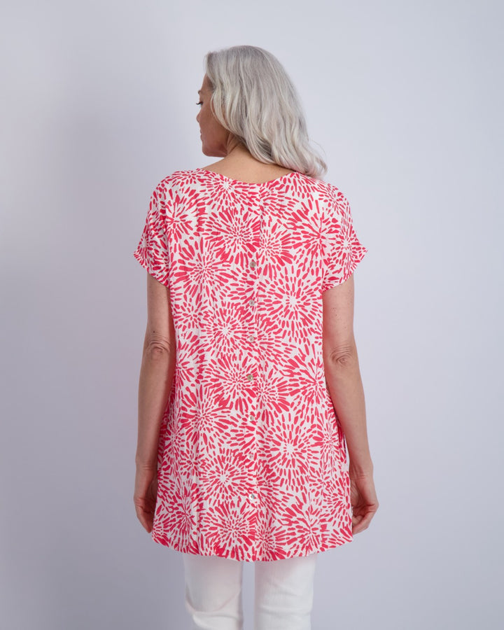 Flower Burst Button Back Tunic