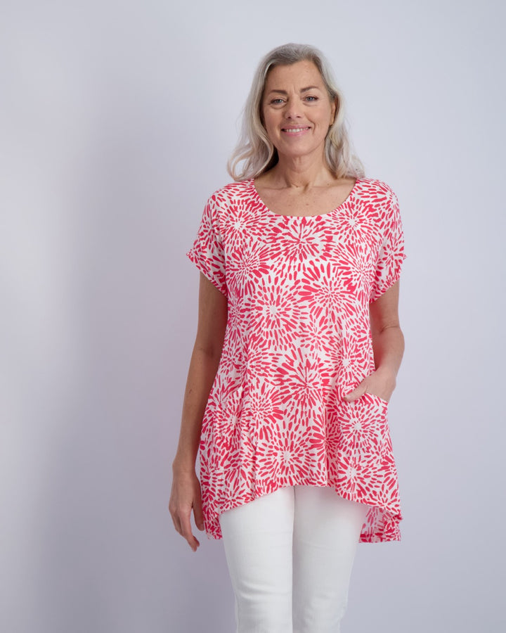 Flower Burst Button Back Tunic