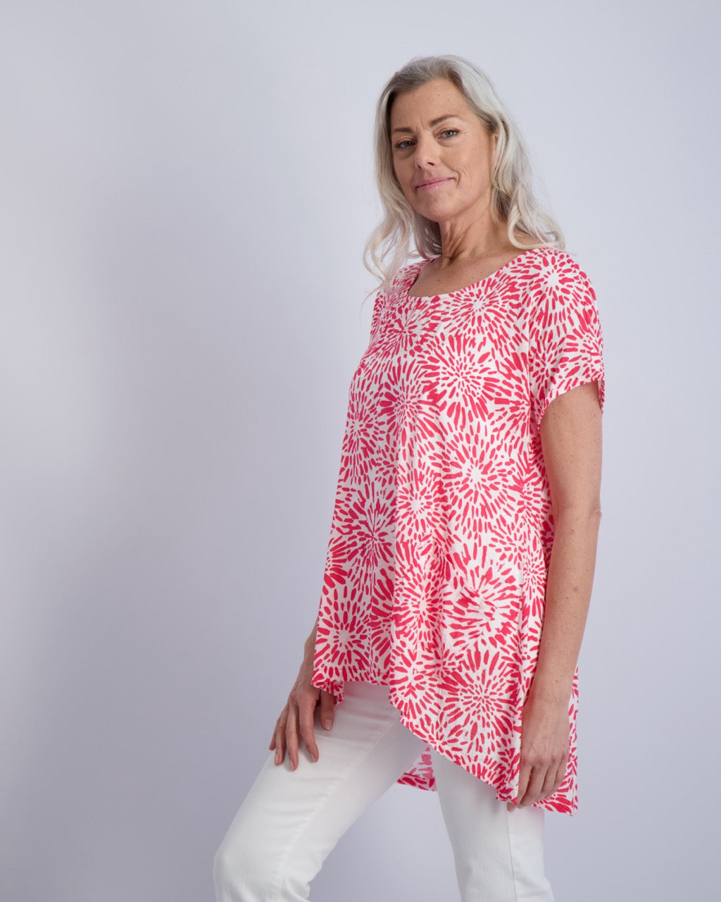 Flower Burst Button Back Tunic