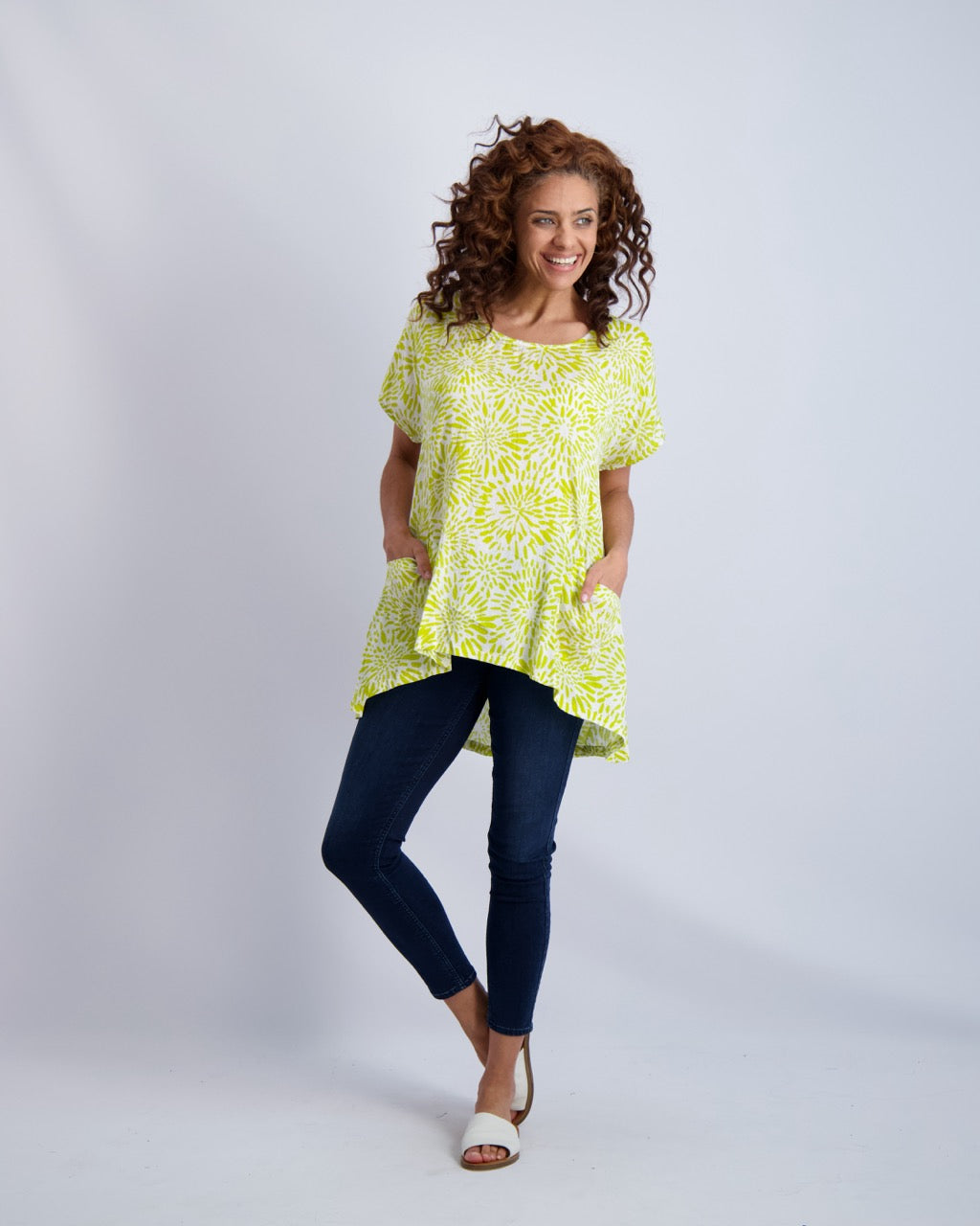 Flower Burst Button Back Tunic