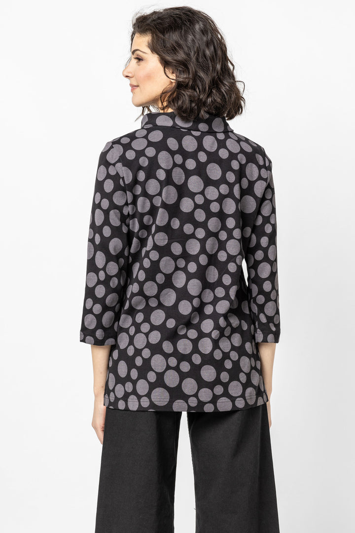 Luna Spot Rib Fold Over Cowl Top