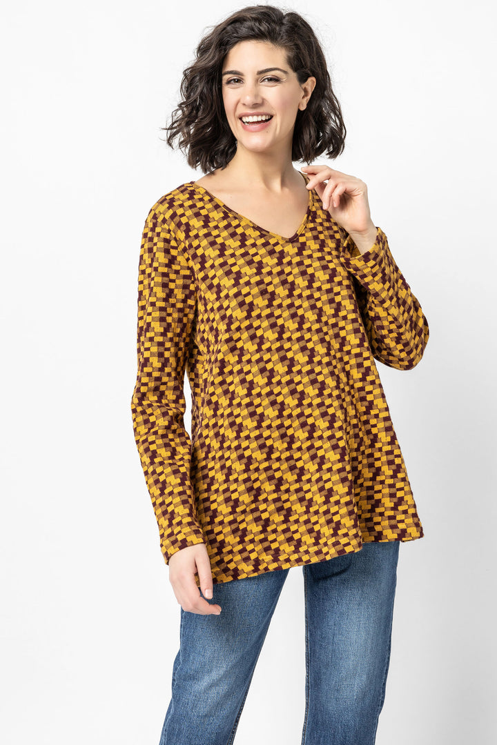 Petra Weave V Neck Top