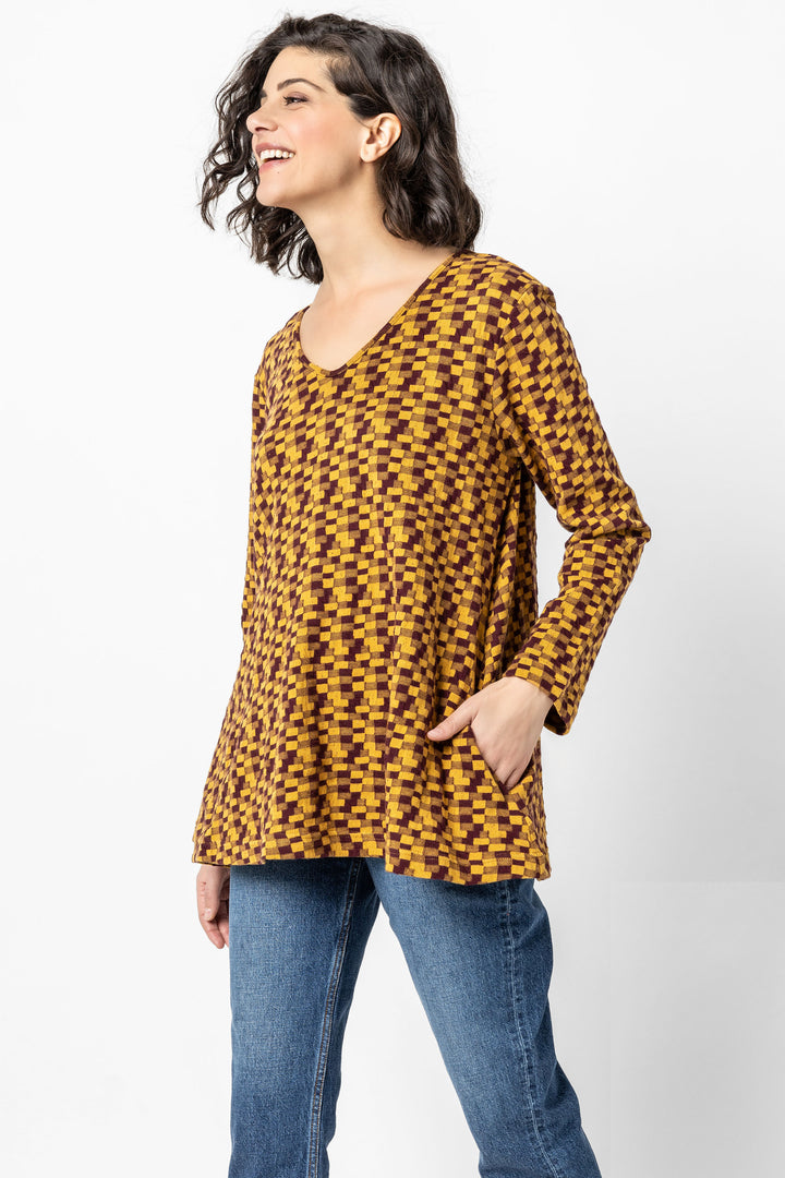 Petra Weave V Neck Top