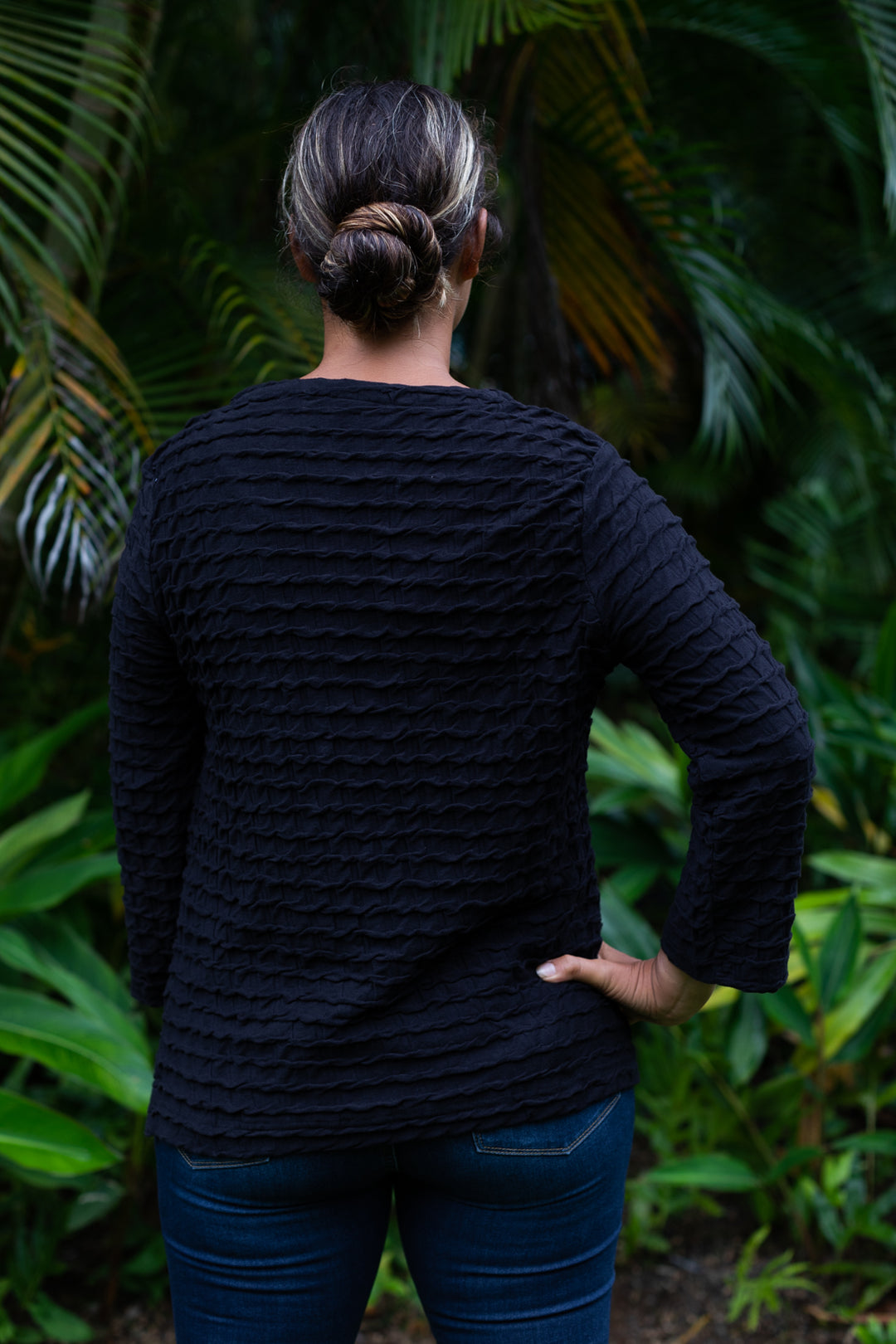 Waffle Weave Top Ink