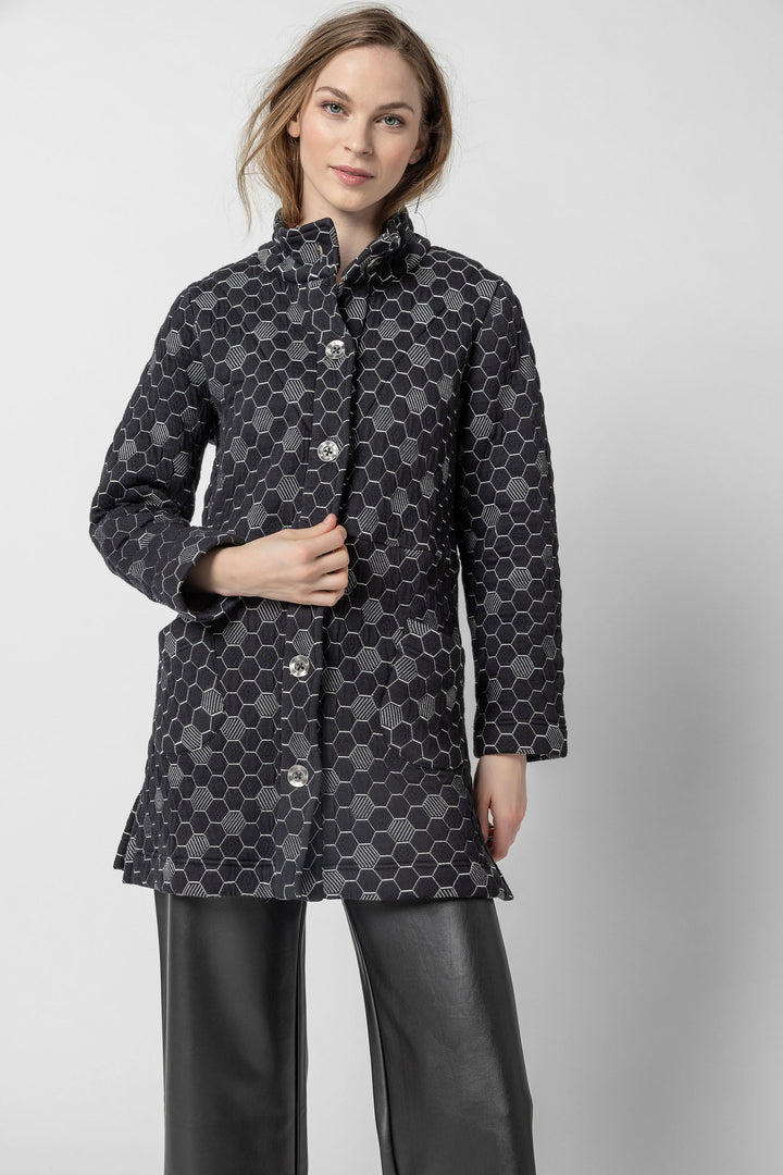 Beehive Quilted Jacquard Coat