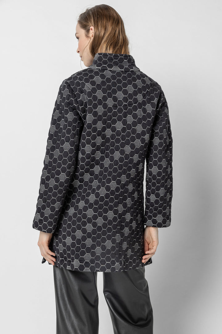 Beehive Quilted Jacquard Coat