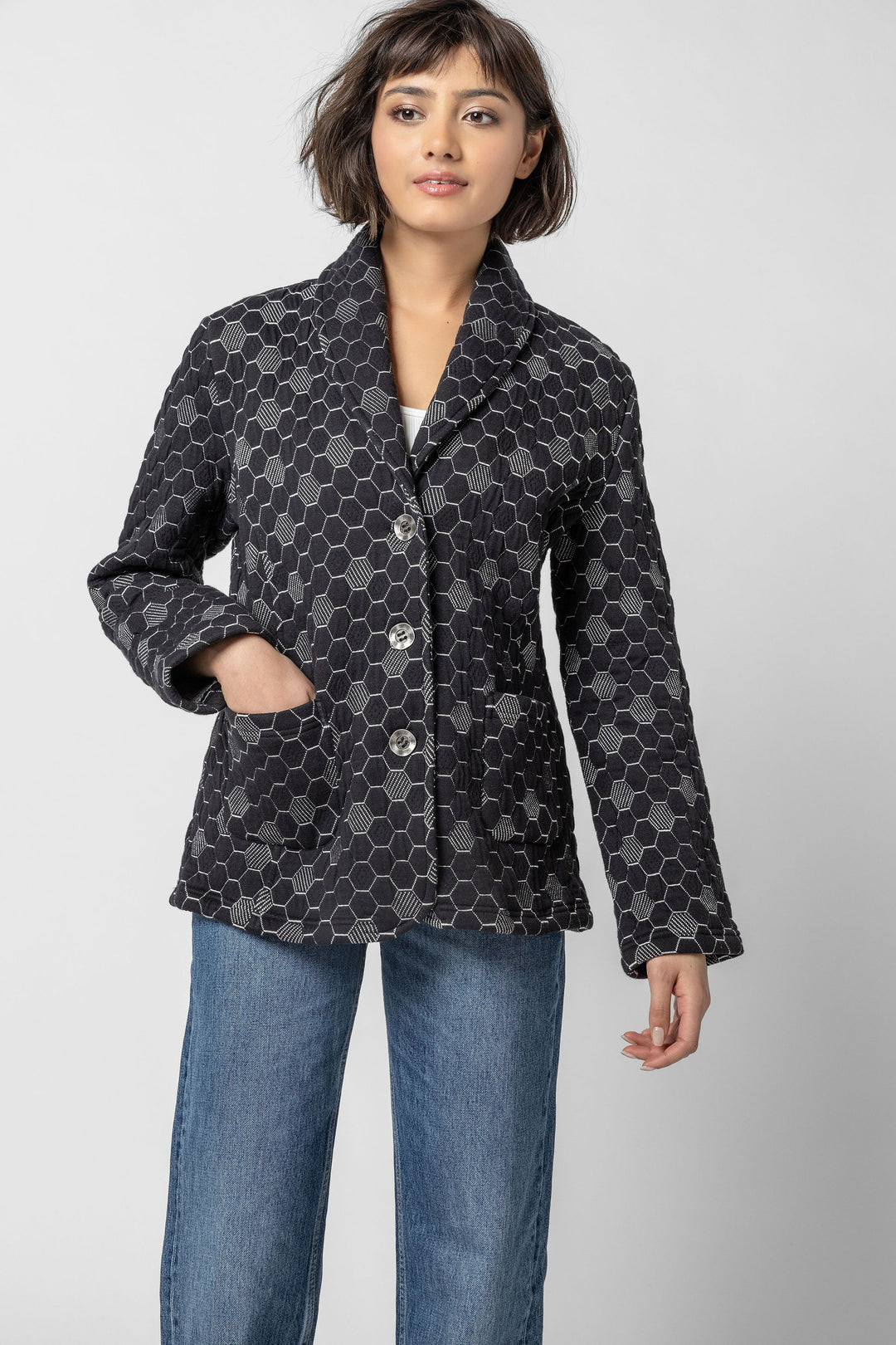 Beehive Quilted Jacquard Jacket