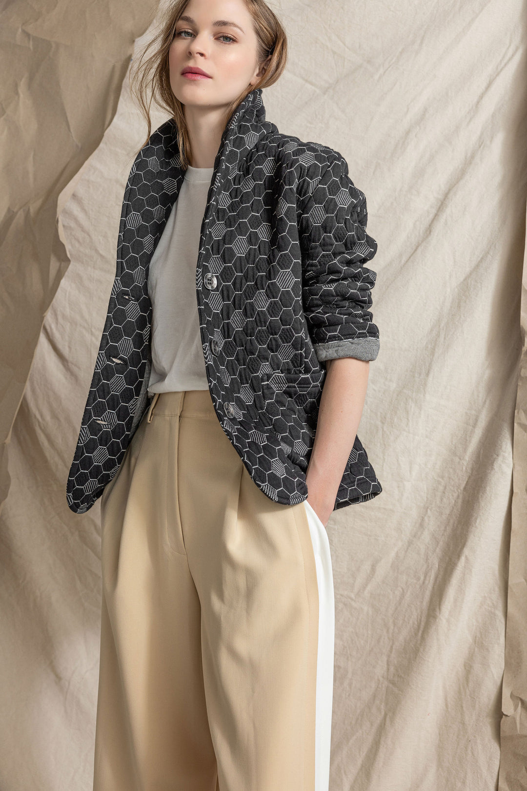 Beehive Quilted Jacquard Jacket