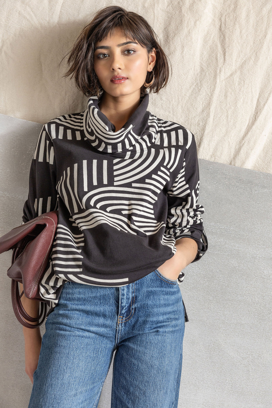 Cambria Print Cowl Tunic