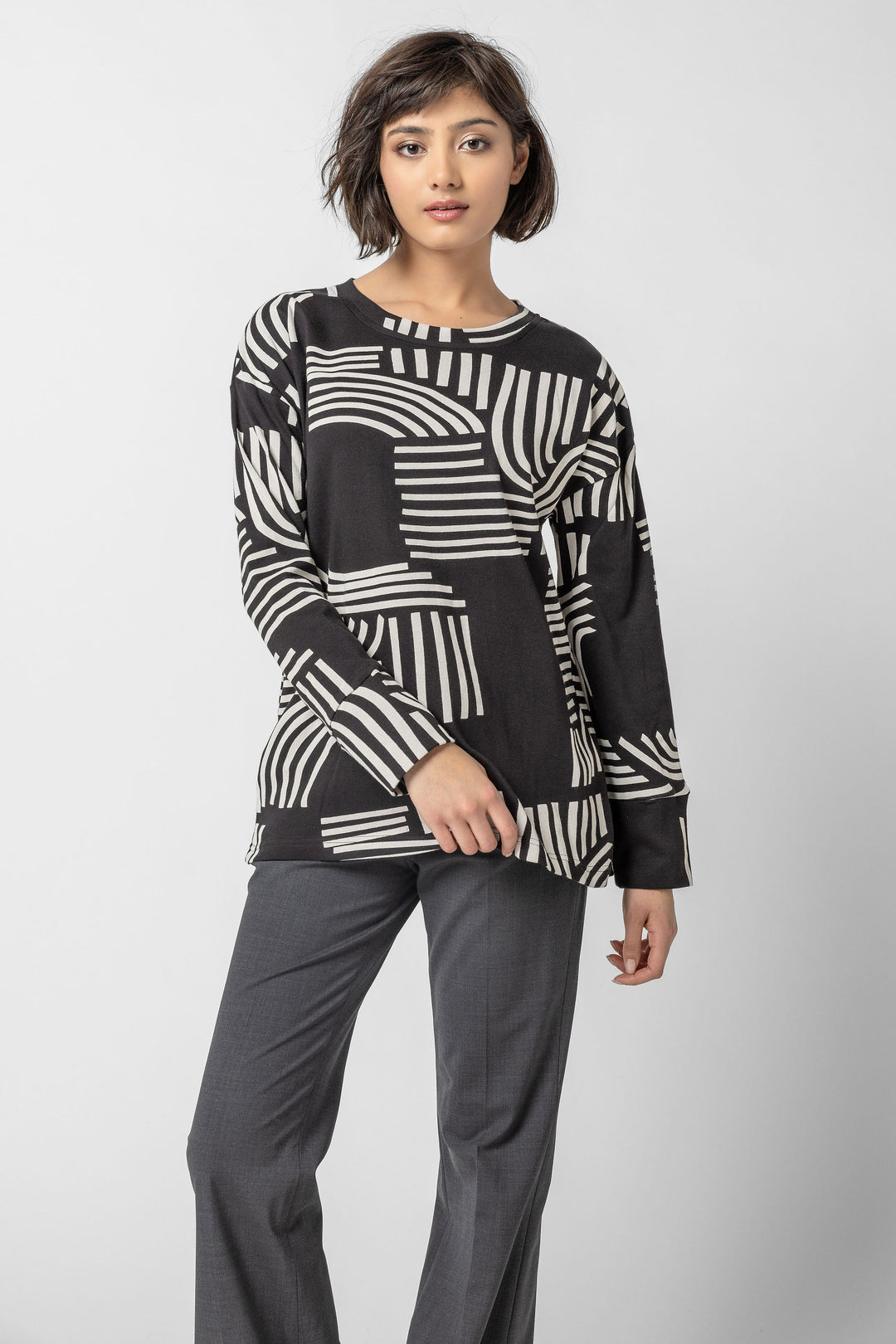Cambria Print Jersey Boxy Top