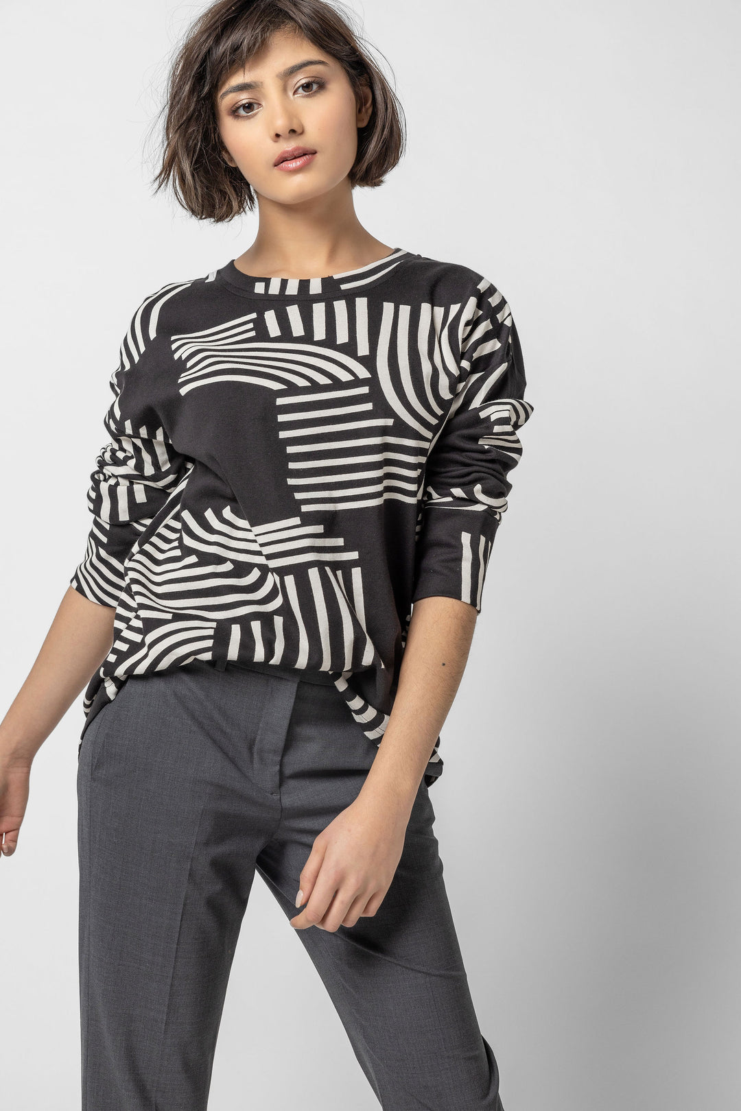 Cambria Print Jersey Boxy Top