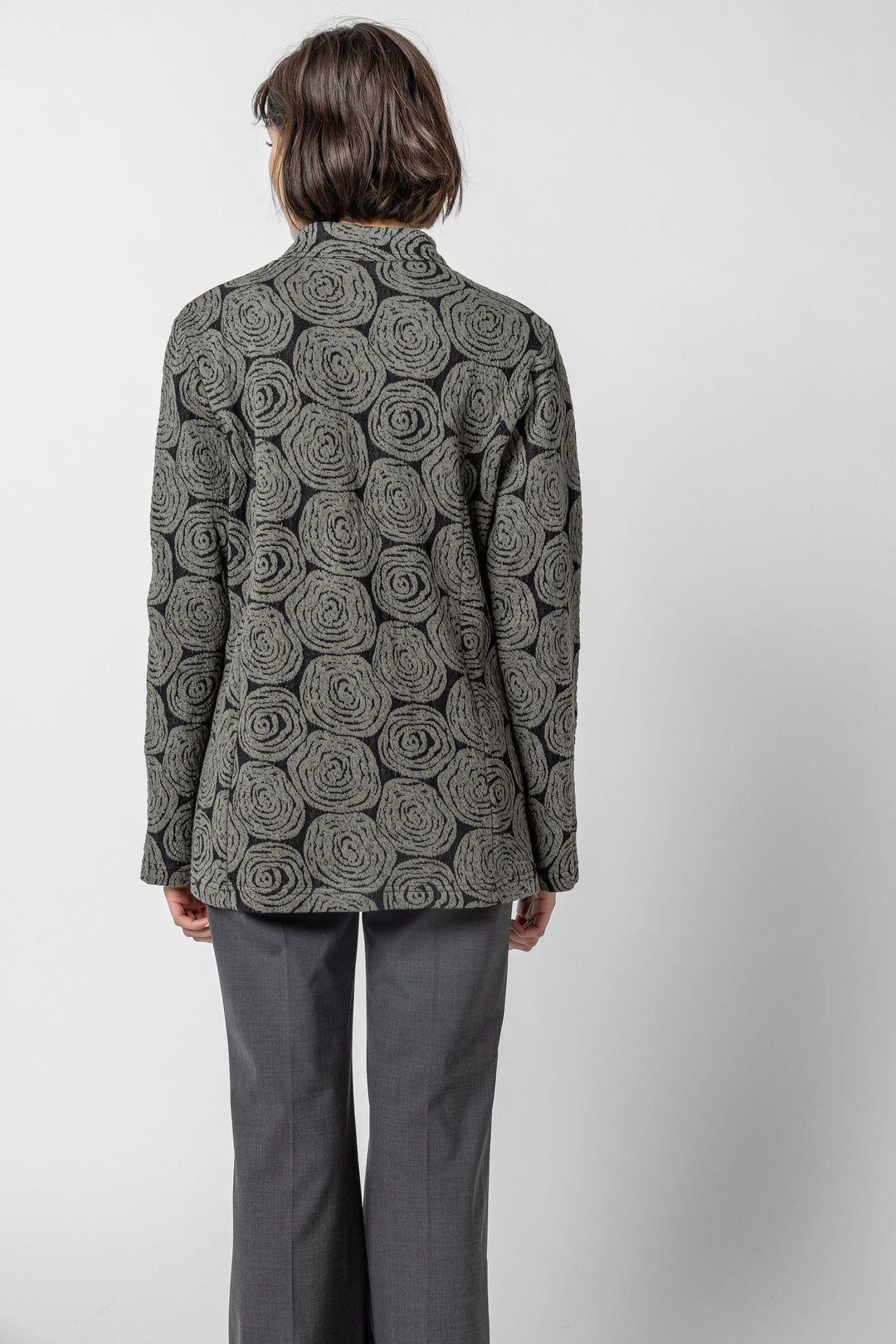 Geo Floral Jacquard Button Jacket