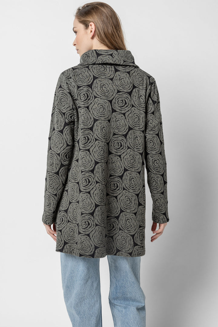 Geo Floral Jacquard Cowl Tunic