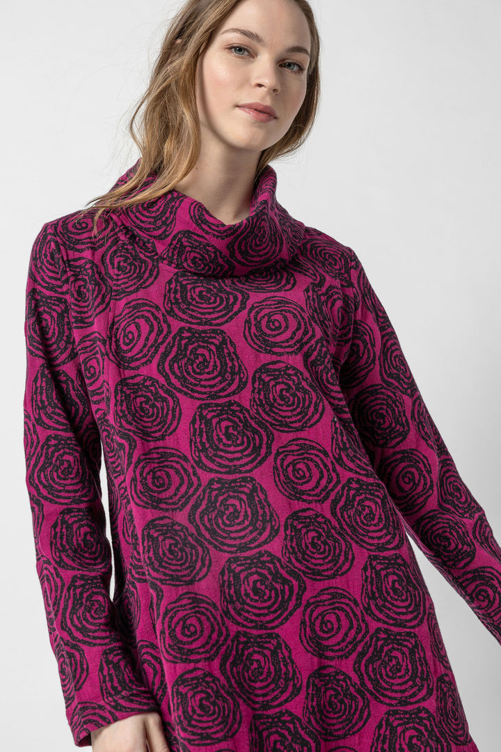 Geo Floral Jacquard Cowl Tunic