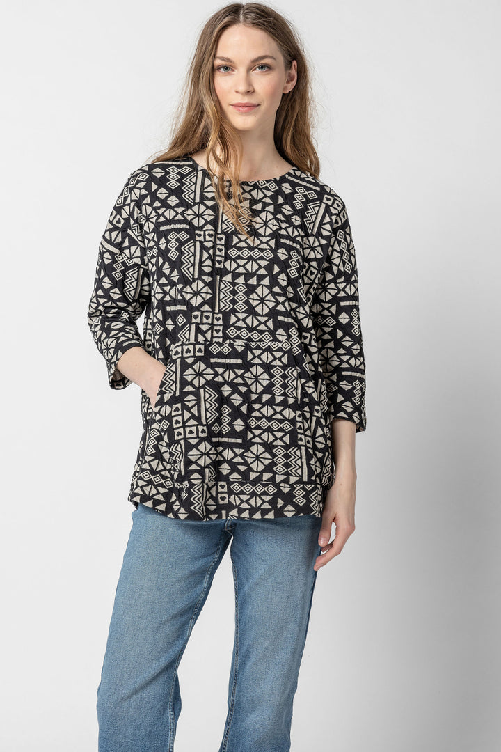 Heartful Jacquard Boxy Top