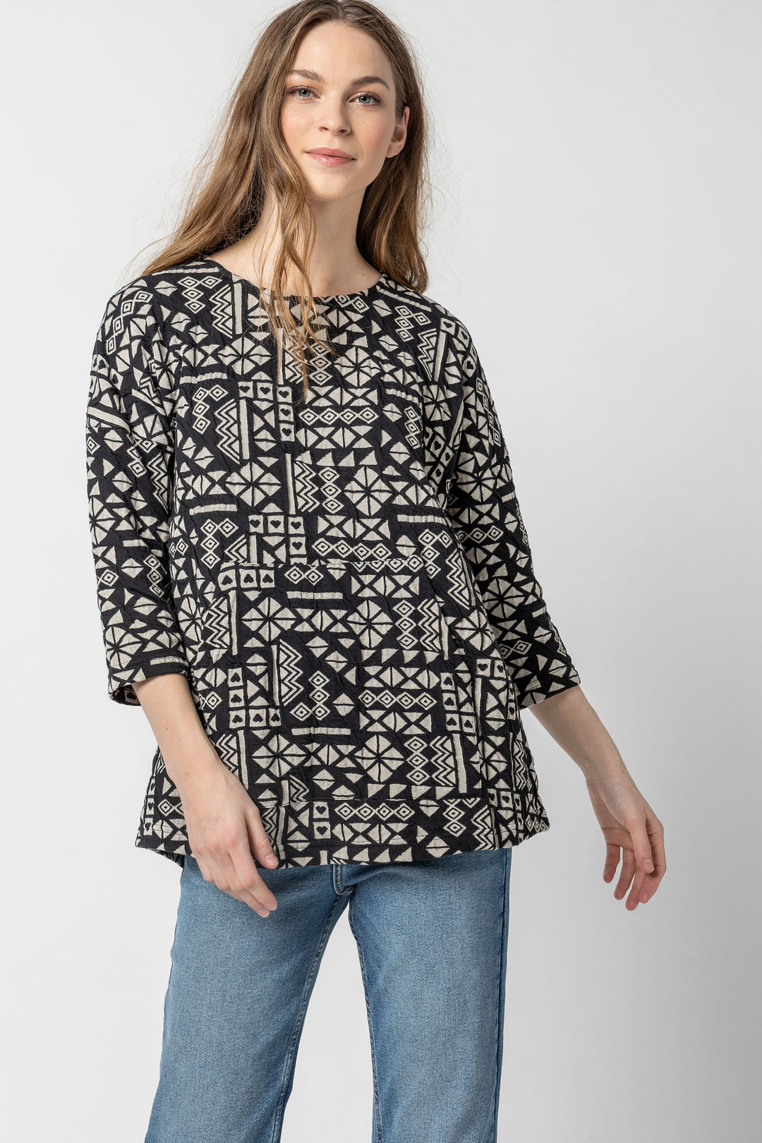 Heartful Jacquard Boxy Top