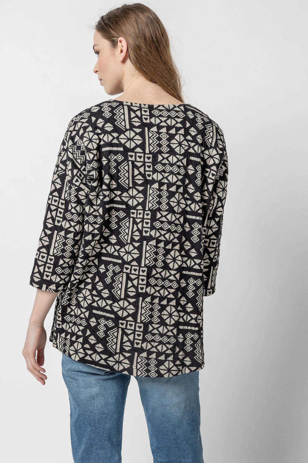 Heartful Jacquard Boxy Top