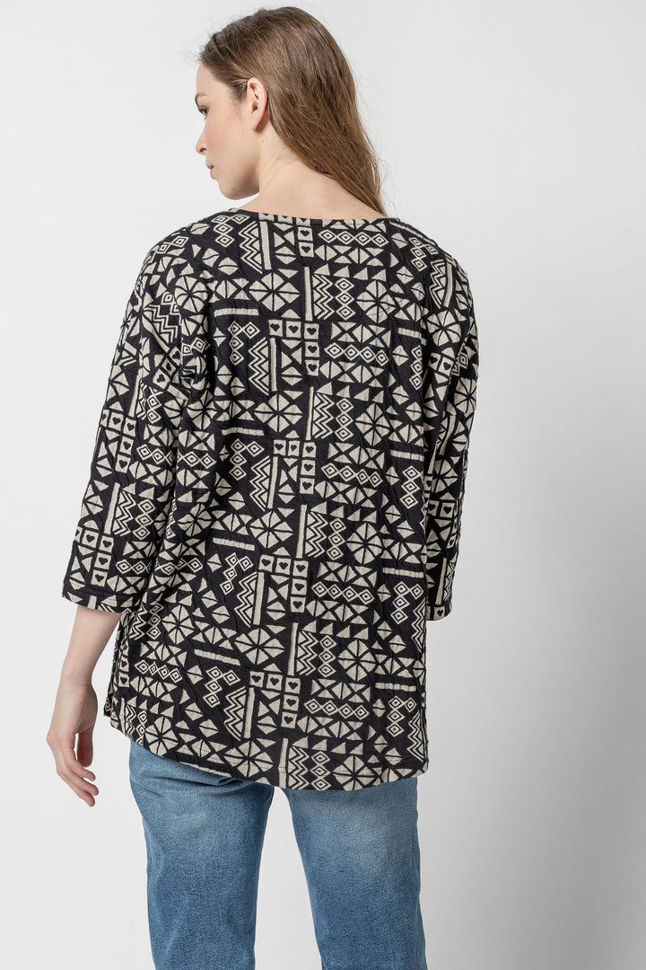 Heartful Jacquard Boxy Top