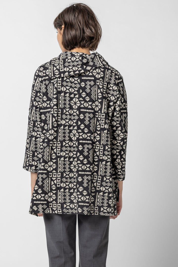Heartful Jacquard Collar Top