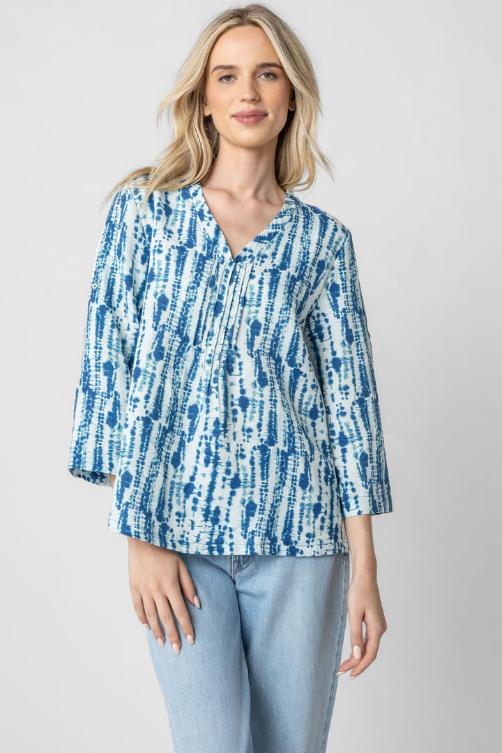 Ibiza Print V Neck Top