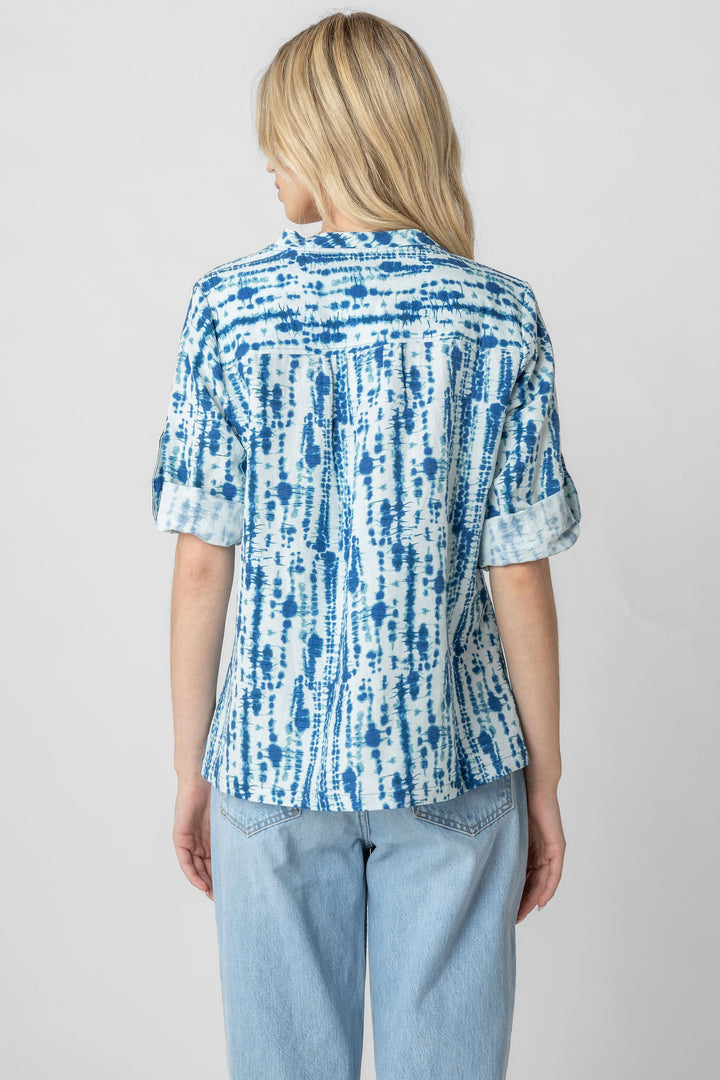 Ibiza Print V Neck Top