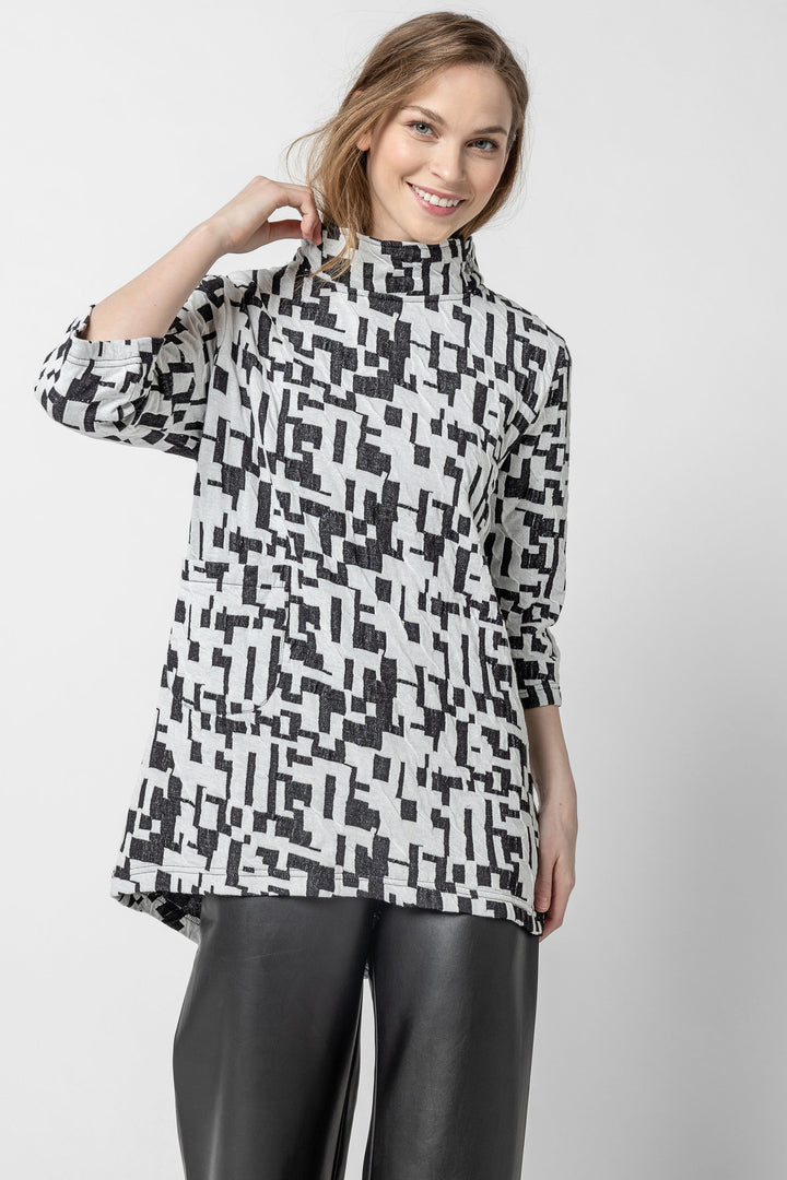 Jigsaw Jacquard Mock Button Tunic