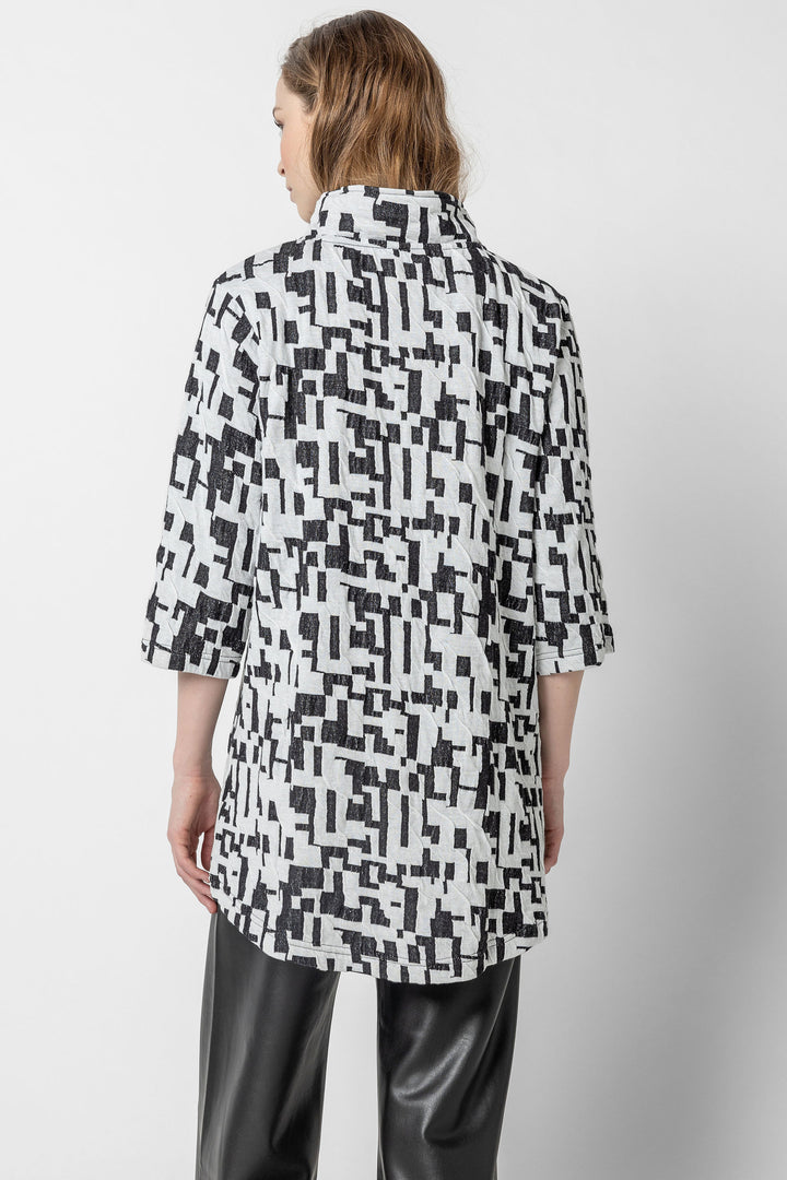 Jigsaw Jacquard Mock Button Tunic