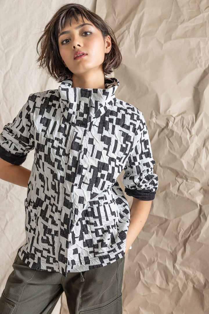 Jigsaw Jacquard Collar Jacket